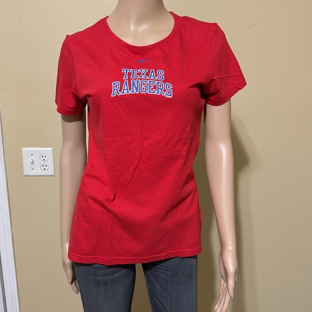 Nike Texas Rangers Baseball T Shirt Women's Medium Red Slim Fit